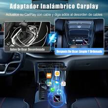Adaptador inalámbrico 2 en 1 CarPlay y Android Auto, Conector y reproductor CarPlay, conexión automática rápida, sin retraso, diseño compacto compatible con iPhone y Android con puerto USB/USB-C, CarPlay inalámbrico para Android, actualización de audio del automóvil, accesorio de automóvil moderno. - A - Ver 4
