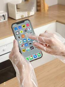 10/50/100pcs Extra Long Disposable Plastic Gloves With Elastic Cuffs, Suitable For Dishwashing, Cleaning, Pet Grooming, Kitchen, Laundry, Home Use - Multicolor - View 7