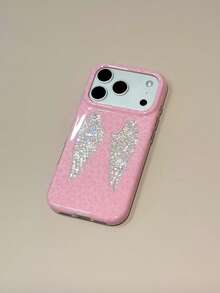 Personalized Sweet Cool Leopard Print Sequin Wing Phone Case Compatible With Apple 17 Pro Max New Korean Ins Style Atmosphere 16/15 Niche Creative Premium Full Coverage Shockproof - Multicolor - View 5