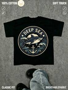 Men T-Shirts - 黑色 - 查看 1