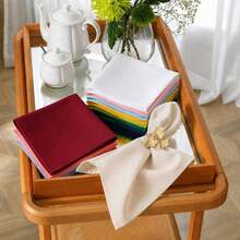 Kit com 6 ou 12 Guardanapo em Tecido Oxford Com Acabamento Embainhado 35x35cm todas as Cores - branco neve - Visão 2