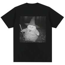 Vintage Short-Sleeve T-Shirt For Women With Fat Wizard Cat Design, Fun And Versatile, With Meme Graphic, Fashion Novelty - 款式 - 查看 1