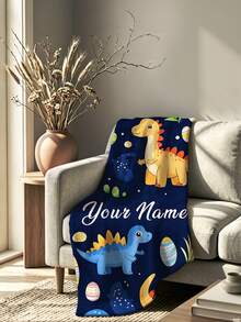 1pc Customized Name Blanket, Personalized Bed Blanket, Butterfly Personalized Blanket, Can Print Name, Personalized Blanket, Cute Blanket, Comfortable Blanket, Home Gift, Birthday Gift, Christmas Gift, Personalized Gift, Gift For Son/Daughter, Gift For Friends, Fleece Throw - Style 2 - View 3