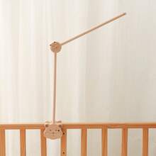 Solid Wood Baby Crib Hanging Adjustable Bracket, Newborn Bed Head Hanging Toy Support Rack, Universal Wooden Hanging Rod Accessory For Baby Bed Rails, Can Be Installed On Baby Crib Railings - Multicolor - View 2