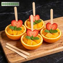 98pcs Disposable Wooden Fruit Forks, Mini (8.5cm/3.34inch) And Regular (14cm/5.51inch) Sizes Available, Appetizer Dessert Cocktail Tasting Forks, Natural Wood Color Party Wedding Afternoon Tea Wooden Forks - Natural Wood Color - View 4