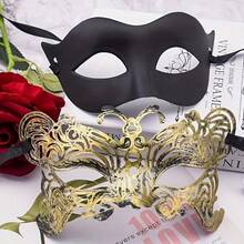 12pcs/Set Topeng Pesta Topeng Warna Vintage, Perlengkapan Pertunjukan Pesta Karnaval Halloween, Pengiriman Acak - MultiWarna - View 5
