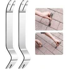 Paving Stone Tool Set, Includes Stainless Steel Paving Stone Extraction Tool, Removal And Lifting Tool For Sunken Bricks, Suitable For Garden, Lawn, Patio And Other Scenes, Replacing Paving Stones, Patio Tiles. - Free Shipping - Applicable Scenes: Birthday Decoration, Christmas Gift, Halloween Gift, Thanksgiving Gift Car Audio Interior Disassembly Tool 6pcs Set Steel Pry Bar, Modification Maintenance Metal Stainless Steel Pry Plate - A - View 6