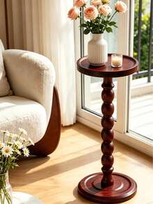 1pc Round Side Table, Sofa Side Table, Coffee Table, Storage Rack, Indoor Plant Stand, Classic Small Living Room Side Table, Wooden Corner Side Table, Suitable For Living Room Or Bedroom, Modern Furniture, Fashionable And Minimalist - Multicolor - View 5