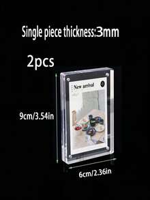 1pc/2pcs Transparent Thick Acrylic Photo Frame, Modern Desktop Photo Frame, Suitable For Home And Office Decoration. Suitable For Photos, Flowers And Landscape Paintings Acrylic Table Card Transparent Price Sign Acrylic Photo Frame Desktop Painting Decoration Frame. - Transparent - View 13