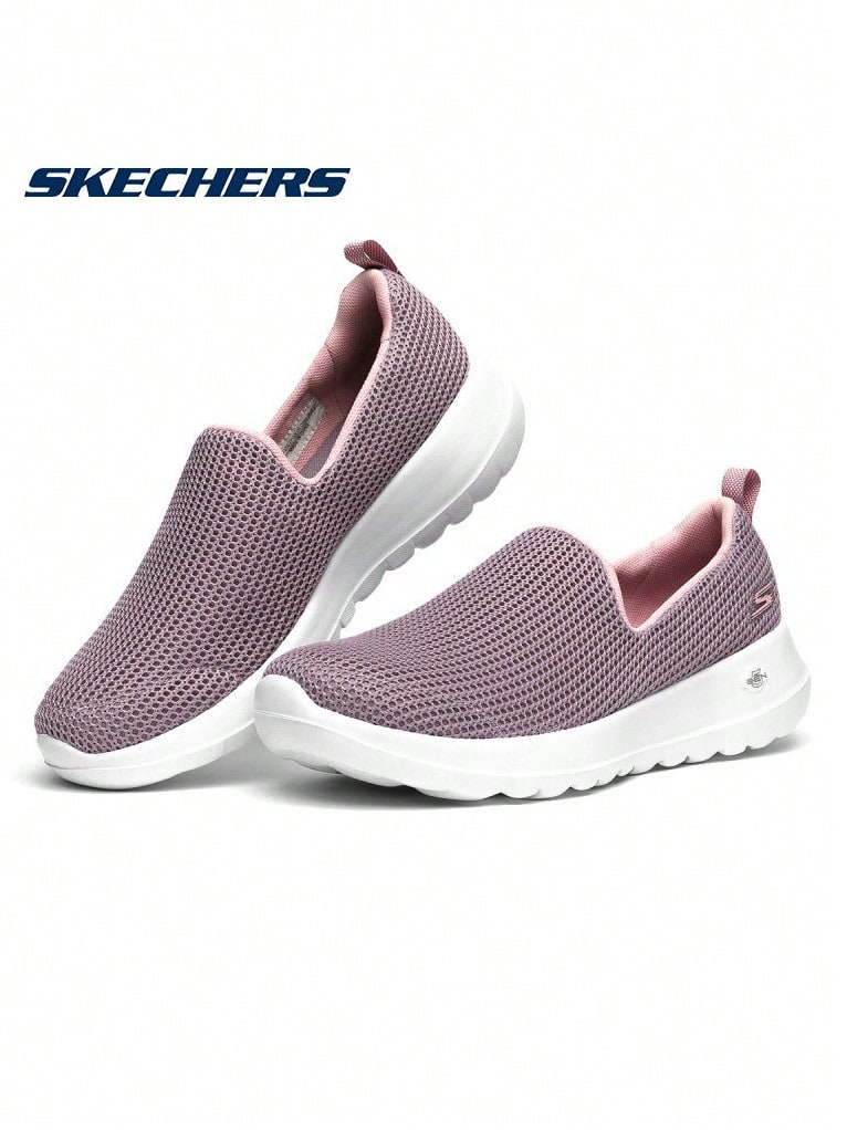 Skechers Sepatu Slip-on Bertali Wanita GOGAMAX, Jaring Rajut Bernapas, Sol Lembut, Ringan, Pas Elastis, Sepatu Jalan Slip-on, Sepatu Olahraga dan Kasual - Lilac Purple - View 1