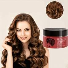 Moroccan Argan Oil Curl Styling Mud, Curl Defining Mud, Enhances Hair Shine And Volume, Suitable For Curly And Wavy Hair. Nourishing Deep Care Styling Cream, Unisex - Full Size - View 4