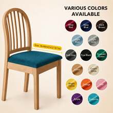 Stretch Soft Velvet Chair Seat Slipcover, Removable Washable Dustproof Chair Cushion Protector, Universal Seat Pad Cover Suitable For Kitchen, Dining Room And Hotel - Multicolor - View 1