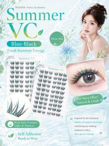 WANPIN WAN PIN Tushan Fox 80 Clusters Segmented False Eyelashes, Natural Fluffy Fox Eye Curl Style, Suitable For Beginners Daily Wear, Manga Eye Segmented Eyelashes - C - View 9