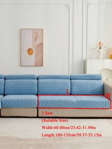 1pc Plush Sofa Cushion Cover, Elastic Thickened Non-Slip Sofa Cover, Suitable For Living Room, Bedroom, Outdoor Sofa, Protects Sofa From Pet Damage, Fits L-Shaped Single Sofa And 1/2/3/4 Seater Sofa, Autumn/Winter Home Decor Sofa Cover - Blue - View 11