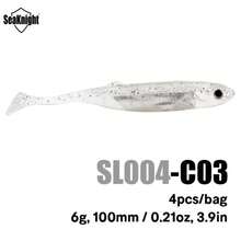 SeaKnight 4pcs Soft Paddle Tail Swim Bait, 100mm 6g Scented Minnow Lure With 3D Realistic Eyes, Suitable For Jig Head, Texas Rig, Wacky Rig, Freshwater And Saltwater Bass Trout Fishing Accessories - Multicolor - View 8