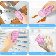 5/4/2/1pc Pack Cleaning Dusting Sponge Wet Tool - Reusable Household Sponge Duster Magic Dusting Sponge Suitable For Cleaning Blinds, Glass, Baseboards, Vents, Mirrors, Window Tracks - Sponge - View 5