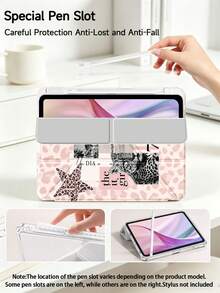Leopard Print & Coconut Tree Protective Case, Compatible With IPad Air 8(M4)2026(11 Inch), Air 4/5 10.9 Inch, 7/8/9 Gen 10.2 Inch, Built-In Pencil Slot, Compatible With Samsung Tab S6 10.4 Inch, Compatible With Kindle 11th Gen(2022/2024), Kindle Clara 2E, Clara Colour, Clara BW(6 Inch) And Libra Colour(7 Inch), Cute Girly Fashion Design, Suitable For Birthday And Holiday - Multicolor - View 6