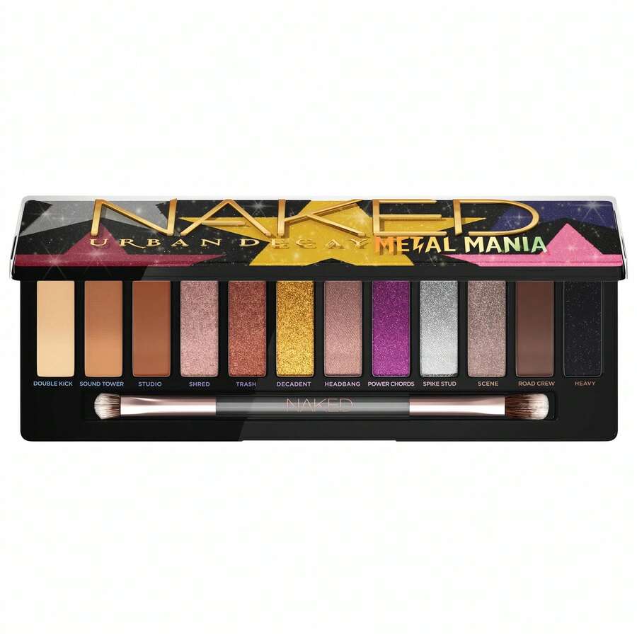 Urban Decay Naked Metal Mania 金屬感眼影盤 12.6g/0.44oz | 12色 | 持久顯色 | 高顯色易暈染閃耀眼影 | 含鏡子與刷具 - Naked Metal Mania - 12.6g - 查看 1
