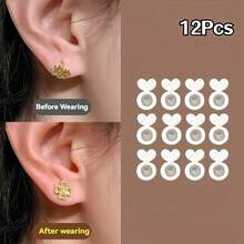 4/8/10/12/14pcs Silicone Earring Backs, Anti-Slip Anti-Drop Ear Plugs, Earring Back Covers, Suitable For Pendant Earrings, Large Earrings, Earrings And Ear Lobe Replacements - Multicolor - View 16