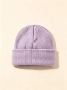 1pc/2pcs/3pcs Solid Color Children's Knitted Baby Hat, Suitable For 3-8 Years Old Boys And Girls, Autumn/Winter Outdoor Travel, Infant Warm Hat - Multicolor - View 19
