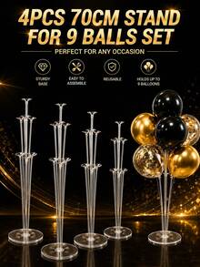 4-Piece Reusable Balloon Column Stands, Multiple Sizes Balloon Decoration Racks - Suitable For Valentine's Day, Wedding, Anniversary, Mother's Day, Birthday Party And Other Occasions. Also Applicable For Autumn Decoration, Room Decoration, Halloween, Christmas, New Year And Other Holiday Scenes, Multiple Styles And Sizes Of Balloon Decoration Racks Available For Selection. - Balloon Stand - View 15
