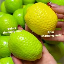 Handmade Crispy Color-Changing Lemon Stress Ball Squeeze Toy, Crunchy Sound Fingertip Toy, ASMR Sensory Stress Relief Toy, DIY Sensory Toy, Realistic Tofu Shaped Stress Relief Squeeze Ball, Portable Pocket Relaxation Toy - Multicolor - View 4