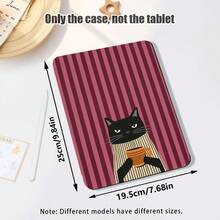 Striped, Cat And Other Pattern Painted Effect Tablet Protective Case, Built-In Pen Slot, With Stand, Suitable For Honor 8/9/10/X8/X8A/X9/X8Pro/X9Pro And Other Models/ MatePad Se 11 Inch/MatePad 11 Inch/11.5 Inch, MatePad Pro, Apple 10th/11th Generation 2025 (A16), Galaxy Tab A7/A9 And Other Popular Models - Style 22 - View 3
