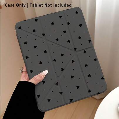 Heart Pattern Painted Effect Tablet Protective Case With Stand, Compatible With Honor 8/9/10/X8/X8A/X9/X8Pro/X9Pro, MatePad SE 11"/MatePad 11"/11.5", MatePad Pro, Apple 10th/11th Gen 2025 (A16), Galaxy Tab A7/A9 And Other Popular Models