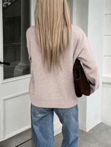 秋冬新款女款極簡優雅性感辣妹森女風學院風開襟羊毛衫 - 花米杏 - 查看 7