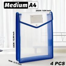 A4/B5 Transparent Snap-Button Expandable File Bag,Durable Multi-Color PP Folding Pockets,Lightweight Waterproof Storage For Students & Office,Cute Campus Stationery Organizer,Daily Commute,Study Group,Travel Essential - Vertical - View 12