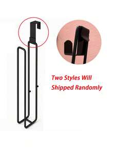 2pcs Set 1 Long Toilet Paper Holder + 1 Storage Quick Clip, Drill-Free Hanging Design, Suitable For Toilet Tank, Cabinet Door And Wall, Black Minimalist Paper Roll Holder, Bathroom And Kitchen Storage - Multicolor - View 9
