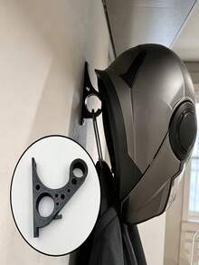 1pc Black Plastic Helmet Wall Mount, Sturdy Plastic Construction, Durable. Securely Holds Full Face Helmets Without Scratching. Rust-Resistant And Corrosion-Resistant Design, Suitable For Long-Term Daily Use, Easy Installation, Modern Design, Suitable For All Types Of Helmets - Multicolor - View 1