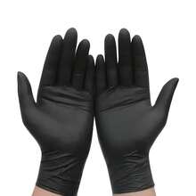4/50/100PCS Black Disposable Gloves, High-Quality Nitrile Gloves, Suitable For Kitchen, Cleaning, Beauty, DIY, Pet Care And Car Repair, Multi-Purpose Cleaning Gloves, Powder-Free Design, Suitable For Home Cleaning (No Box) - Black - View 3