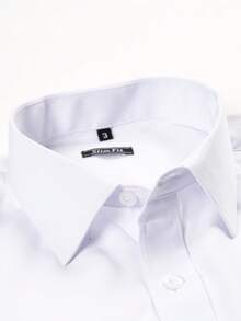 Rand paul Men's Microfiber Cotton Shirt Slim Fit Comfort Style - 白黑色 - 查看 3