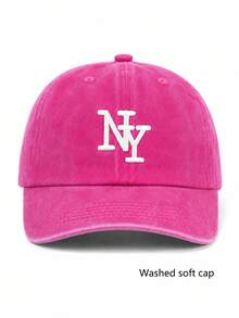 1 buah Topi Baseball Wanita Warna Polos Bergaya NY dengan Bordir dan Perekat, Cocok untuk Olahraga Luar Ruangan dan Pemakaian Sehari-hari di Musim Semi, Musim Panas, dan Musim Gugur - A - View 7