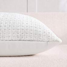 1pc Chenille Decorative Pillow Cover, Soft Woven Texture Luxury Cushion Cover For Bed And Living Room Sofa - White - View 4