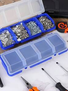 1pc Screw Storage Box Plastic Hardware Storage Box Multi-Compartment With Buckle Divider Storage Box Plastic Divider Garage Tool Nail Storage Container Home Storage Supplies Garage Organization Storage - A - View 9