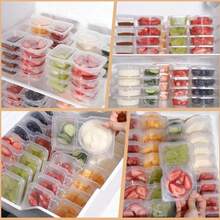 1/20/40pcs Reusable Snack Sauce Fruit Food Storage Containers With Lids, Dual Compartment Leak-Proof Sealed, PP Material, Portable Meal Camping Use, Freezer- Divided Storage Box, Kitchen Spice Seasoning Organizer, Meal Prep Essential - Clear - View 4