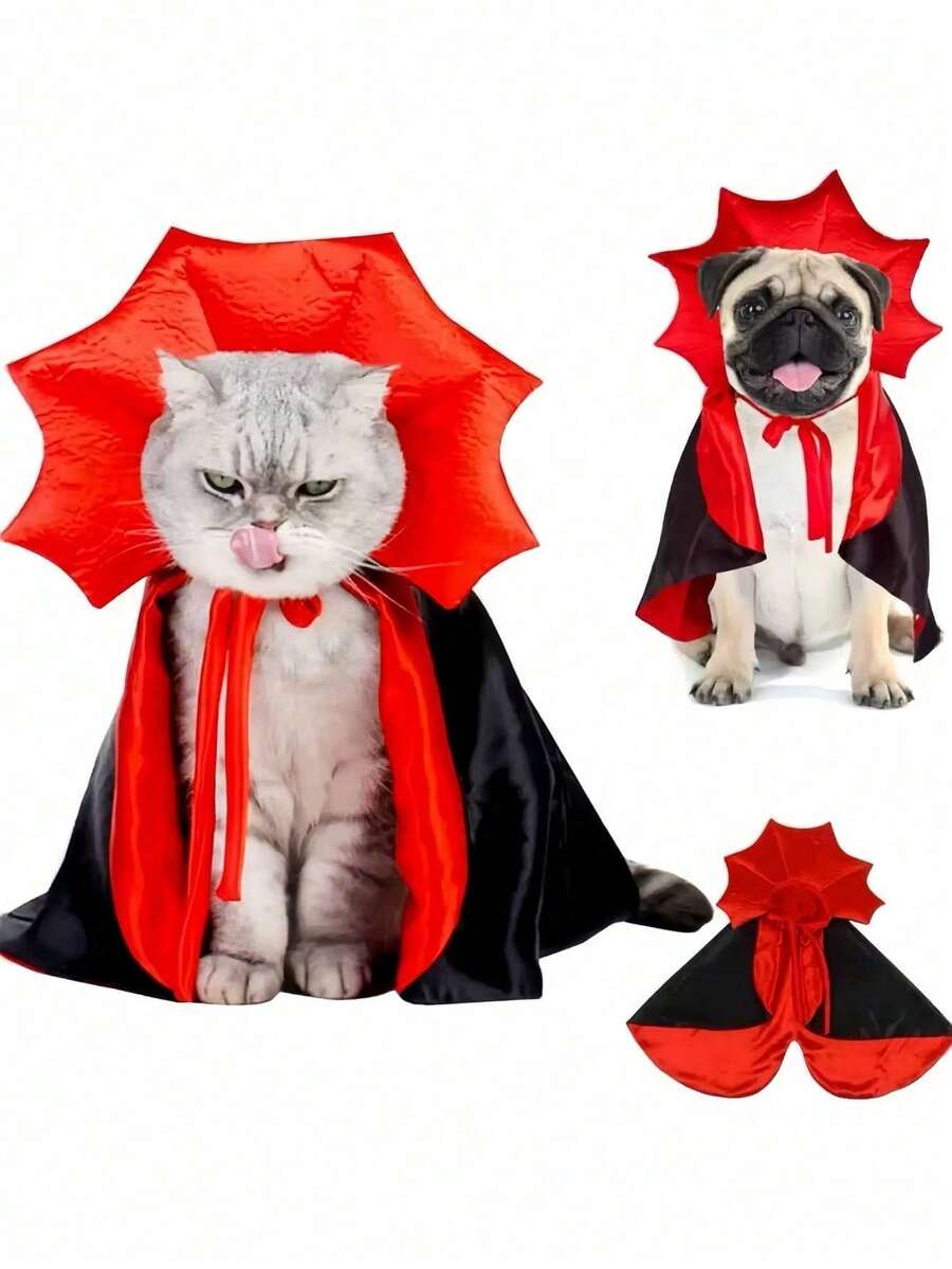 1pc/Set - Halloween Cloak Pet Dog Bat Transformation Dress Funny Clothes Holiday Dress Cat Dress Up Supplies - Multicolor - View 1