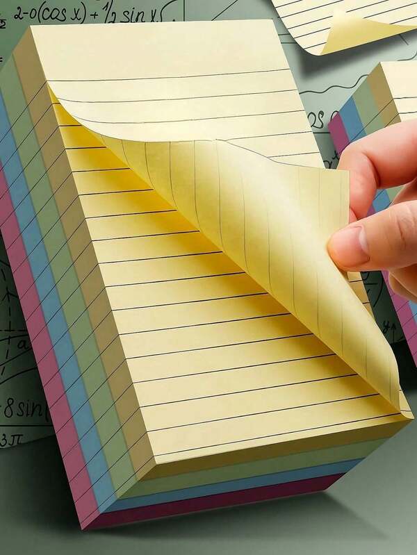 Colorful Line Sticky Notes, Self-Adhesive Memo Pads, Easy To Stick, Marker Pen Compatible, Office, Home, School, 2 Sizes, Office Assistant, School Supplies, Notebook Gift