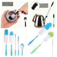 5pcs Water Bottle Cleaning Brush Set - Suitable For Narrow Mouth Beer Bottles, Sports Water Bottles (Includes Straw Brush), Water Bottle Spout/Lid Cleaning Brush, Long Handle Water Bottle Cleaning Brush, Daily Drinking Cup Cleaning Tools, Long Handle Cleaning Supplies Tools, Household Cleaning Supplies Tools Brush, Halloween, Christmas - B-black - View 1