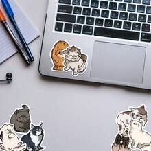 50pcs Original Cartoon Cute Kitten Stickers, Waterproof Decorative Decals For Notebook, Phone Case, Luggage - Multicolor - View 8