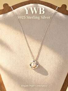 S925 Sterling Silver Irregular Swirl Freshwater Pearl Necklace For Women DD1998 - Silver - View 2