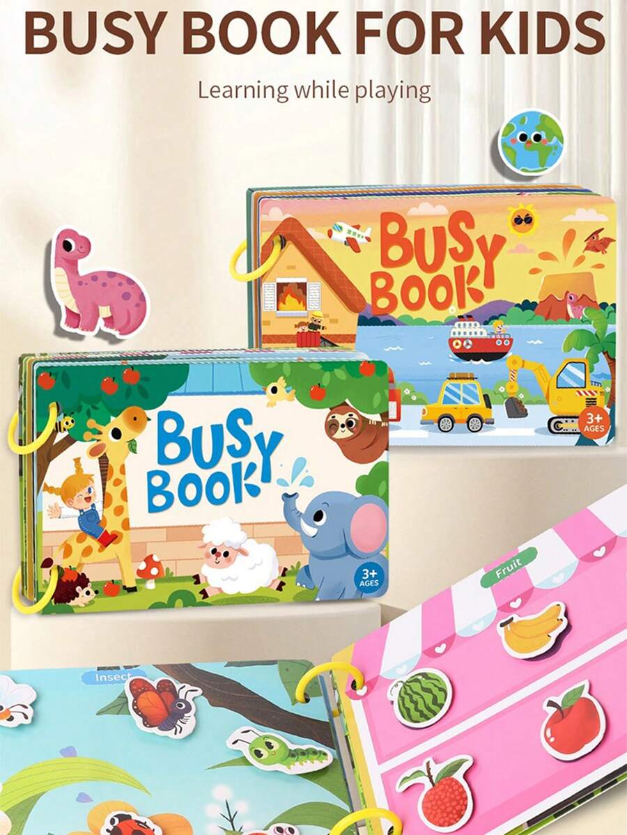Animal Transportation Theme Cartoon Sticker Travel Book, Sticker Educational Game Paste Book Toy Gift