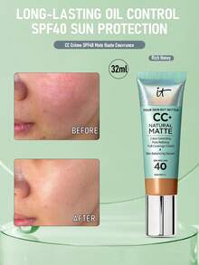 IT Cosmetics CC+ Cream 自然啞光全遮瑕底妝 SPF 40 #Rich Honey 32ml/1.08 Oz | 全遮瑕長效啞光底妝 | SPF 40 防護有害紫外線 - 濃鬱的蜂蜜 - 查看 1