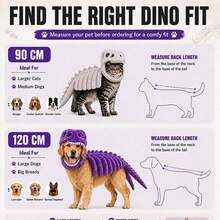 Dog Cat Pet Dinosaur Skeleton Costume Soft Plush Tyrannosaurus Rex Halloween Outfit 3D Dinosaur Bones - Multicolor - View 3