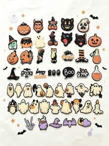 10pcs/20pcs/30pcs Halloween Ghost Pumpkin DIY Shoe Charms, Funny Halloween Series Pattern, Suitable For Slippers, Sandals, Casual Shoes - Multicolor - View 8