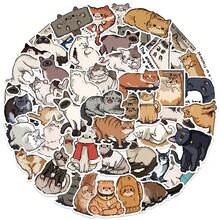 50pcs Original Cartoon Cute Kitten Stickers, Waterproof Decorative Decals For Notebook, Phone Case, Luggage - Multicolor - View 2