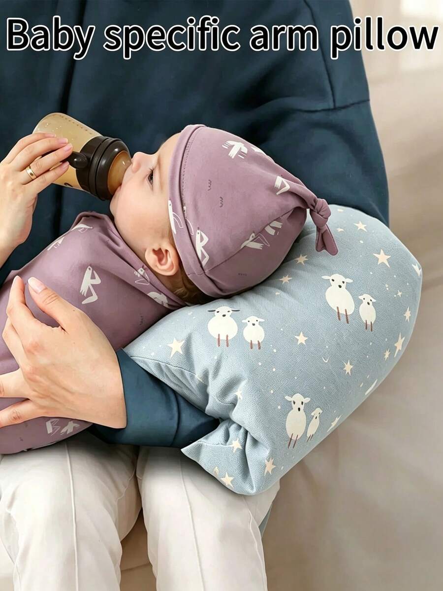 1件裝嬰兒手臂枕,卡通印花圖案,正反面可用,柔軟透氣新生兒哺乳手臂支撐墊,多功能嬰兒哺乳手臂枕 - 嬰兒卡通印花手臂枕 - 查看 1
