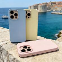 3pcs Large Hole Matte Solid Color Lens Protection 3-Piece Set Phone Case Personalized Compatible With IPhone 16 Pro Max 17/16/15/14 Plus/13/12/11 Protective Case Air - Multicolor - View 2
